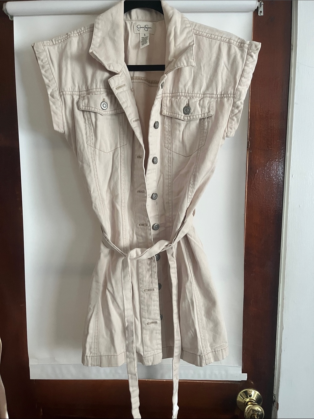 Jessica Simpson Beige/Tan Mini Denim Dress